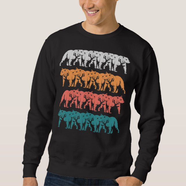 Sweatshirt Ours grizzli Forêt animale Ours rétro (Devant)