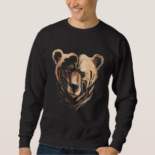 Sweatshirt Ours Grizzli Visage Visant La Tête