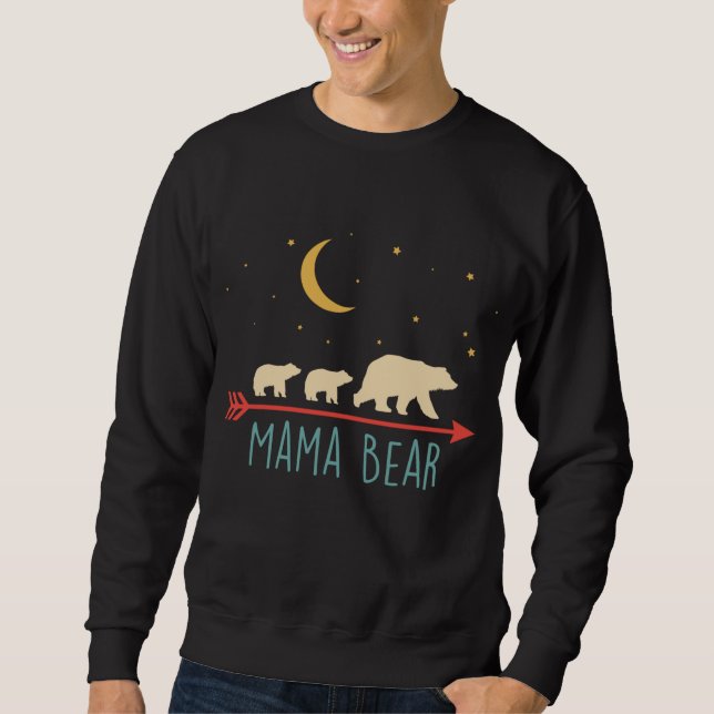 Sweatshirt Ours Mama rétro avec 2 Cubes (Devant)