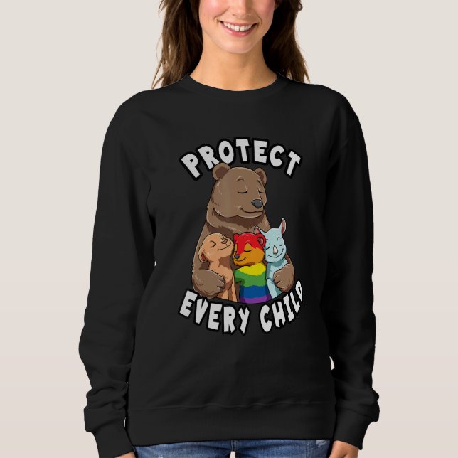 Sweatshirt Ours Maman Protéger Ses Enfants Prendre Soin De To (Devant)