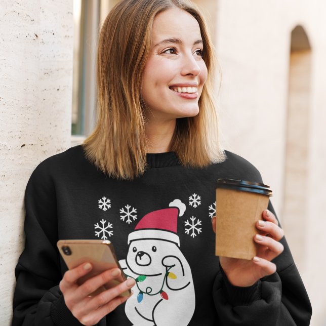 Sweatshirt Ours mignon Snowflakes Lights, Noël personnalisé (Créateur téléchargé)