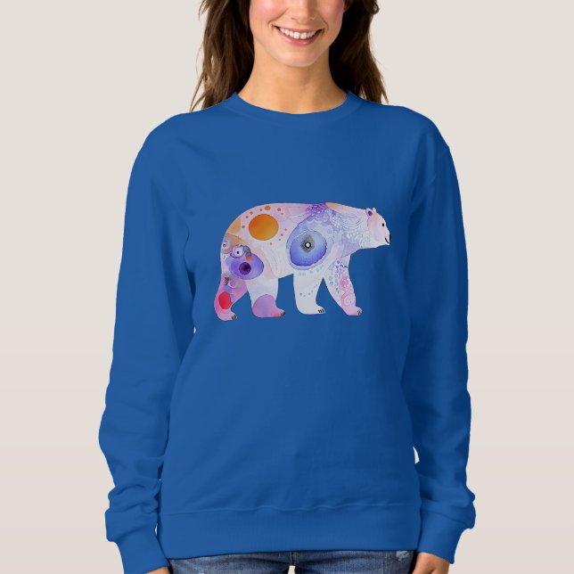 Sweatshirt Ours nordique en aquarelle (Devant)