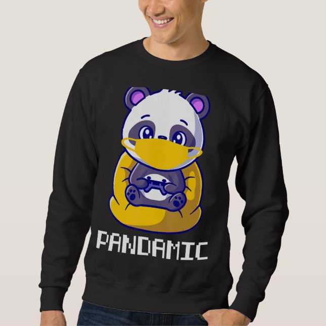 Sweatshirt Ours Pandamique Avec Masque Pandemic Panda Jeu (Devant)