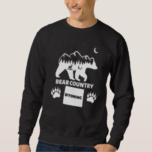 Sweatshirt Ours Pays Wyoming Grizzly Ours Avec Deer Mounta