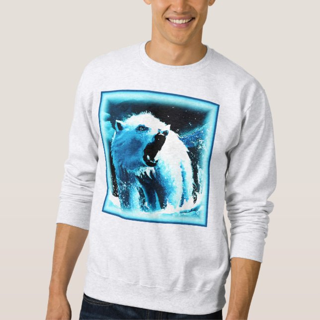 Sweatshirt "Ours Polaire En Colère" Belle Peinture. Commandez (Devant)