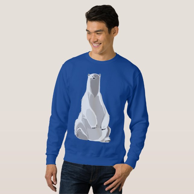 Sweatshirt Ours Polaire Relâché - Art Minimaliste (Devant entier)