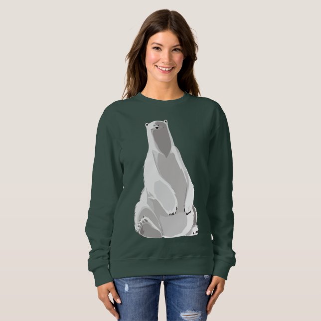 Sweatshirt Ours Polaire Relâché - Art Minimaliste (Devant entier)