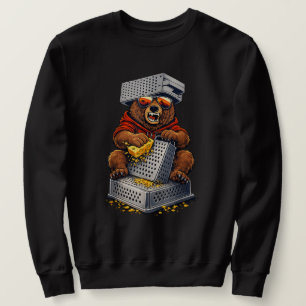 Sweatshirt Ours Rétro avec Chapeau Râpe à Fromage et Lunettes
