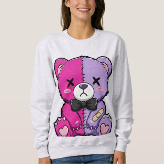 Sweatshirt Ours scindé mignon et effrayant