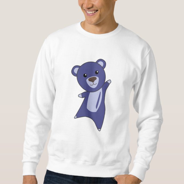 Sweatshirt Ours Teddy Ours Petit Ours Bleu Drôle (Devant)