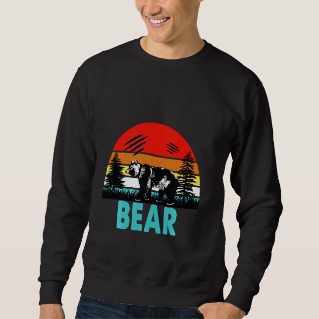 Sweatshirt Ours Vintage rétro, pour les amateurs d'ours (Devant)