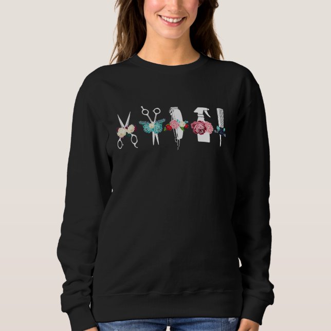 Sweatshirt Outils de coiffeur et de barbier (Devant)