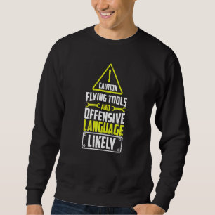 Sweatshirt Outils et langue de vol de prudence d'aéronef dies