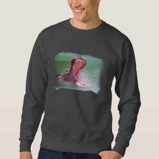 Sweatshirt ouvert de bouche d'hippopotame (Devant)