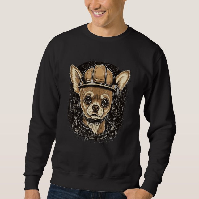 Sweatshirt Ouvrier de construction Chihuahua Construction Exc (Devant)
