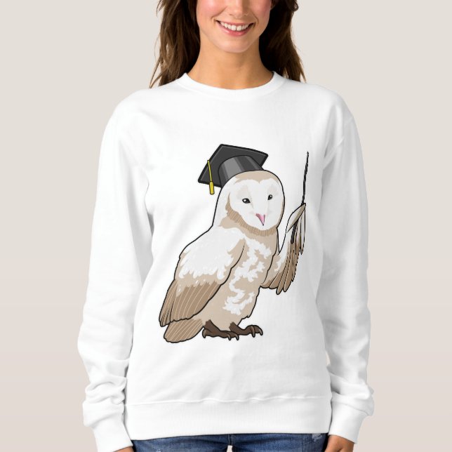 Sweatshirt Owl as Teacher with Pointer (Devant)