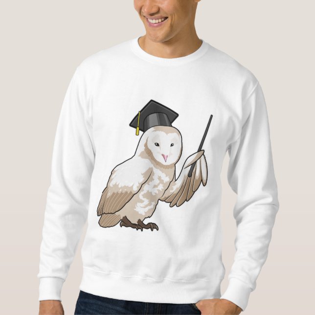 Sweatshirt Owl as Teacher with Pointer (Devant)