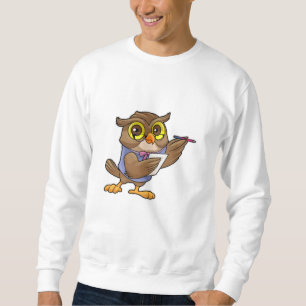 Sweatshirt Owl comme secrétaire avec stylo et note