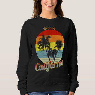 Sweatshirt Oxnard California Retro Tropical Palm Trees Vacati
