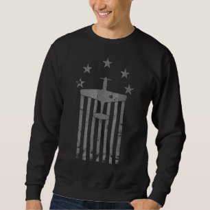 Sweatshirt P 51 Mustang Stars série Avion Vintage