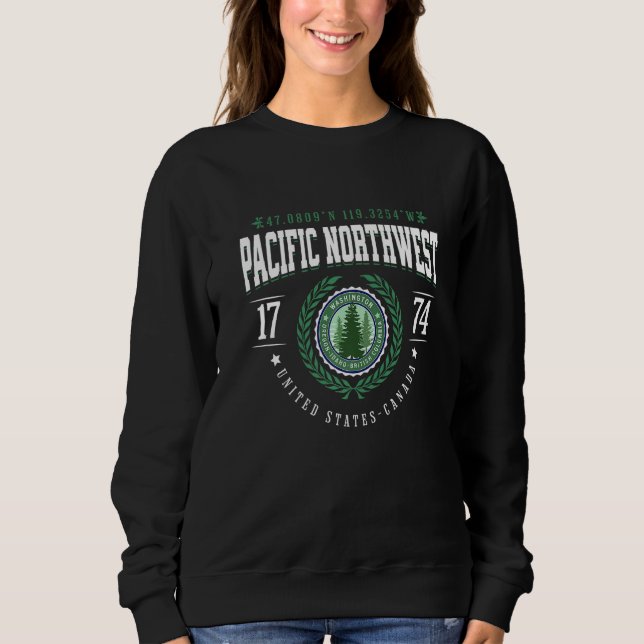 Sweatshirt Pacific Northwest Washington Idaho Oregon Pine Tre (Devant)