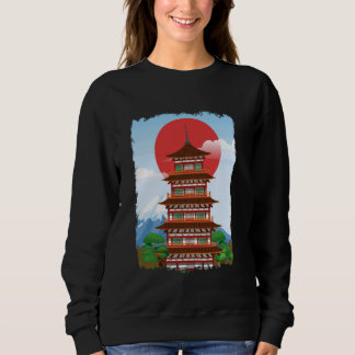 Sweatshirt Pagode japonaise Mt Fuji Souvenir d'art japonais R