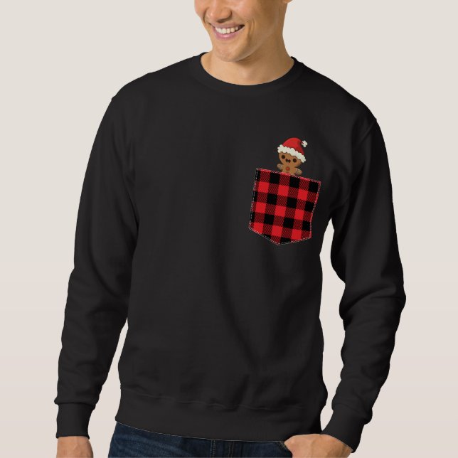 Sweatshirt Pain d'épice rouge en poche (Devant)