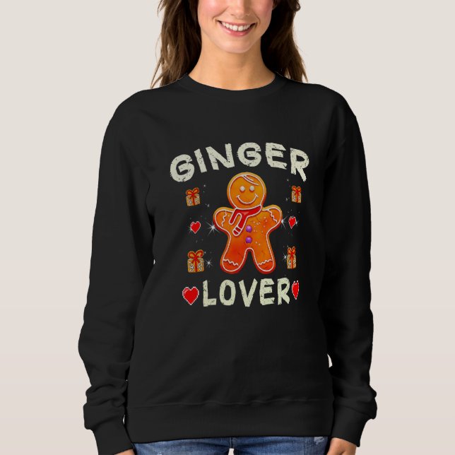 Sweatshirt Pain d'épices Femme Noël J'aime mon rouge de ginge (Devant)