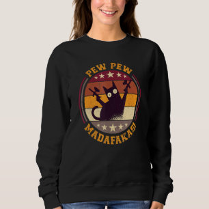 Sweatshirt Paintball Cat Pew Pew Madafakas Crazy Cat Paintba