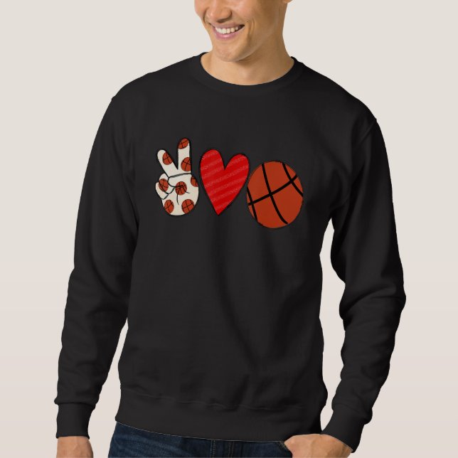 Sweatshirt Paix Amour Basket-ball (Devant)