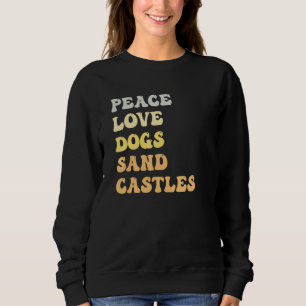Sweatshirt Paix Amour Chiens Châteaux de Sable Rétro