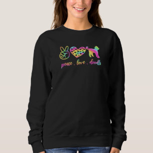 Sweatshirt Paix Amour Doodle Tie Dye Pour Filles Goldendoodle