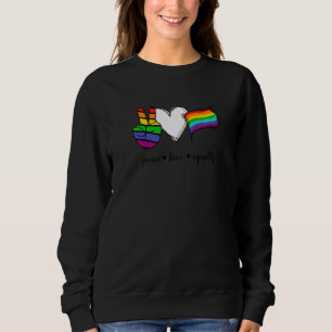 Sweatshirt Paix Amour Égalité Paix Main Signal Lgbtq Drapeau