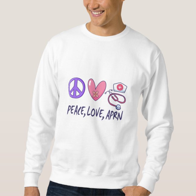Sweatshirt Paix Amour Infirmière (Devant)