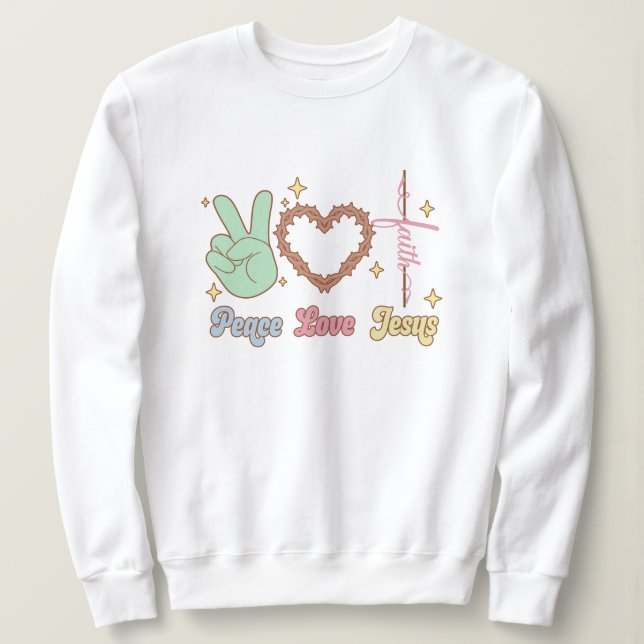 Sweatshirt Paix amour Jésus (Design devant)