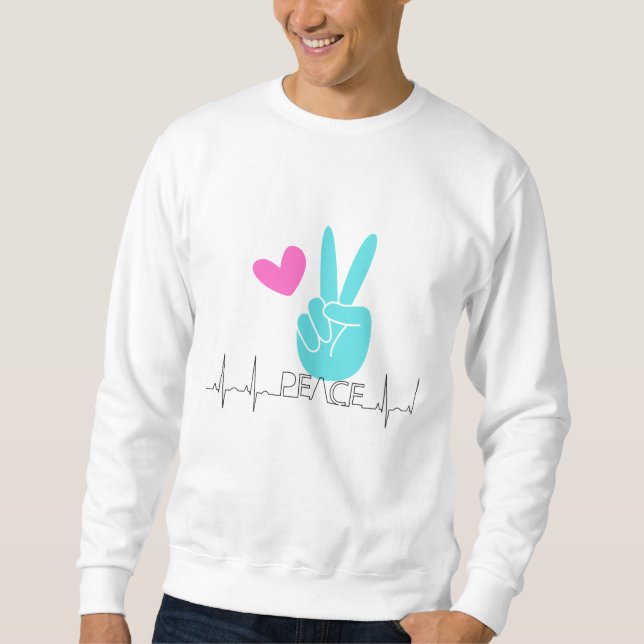 Sweatshirt Paix et amour hommes (Devant)