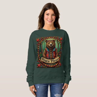 Sweatshirt Paix S'il vous plaît Joli ours brun