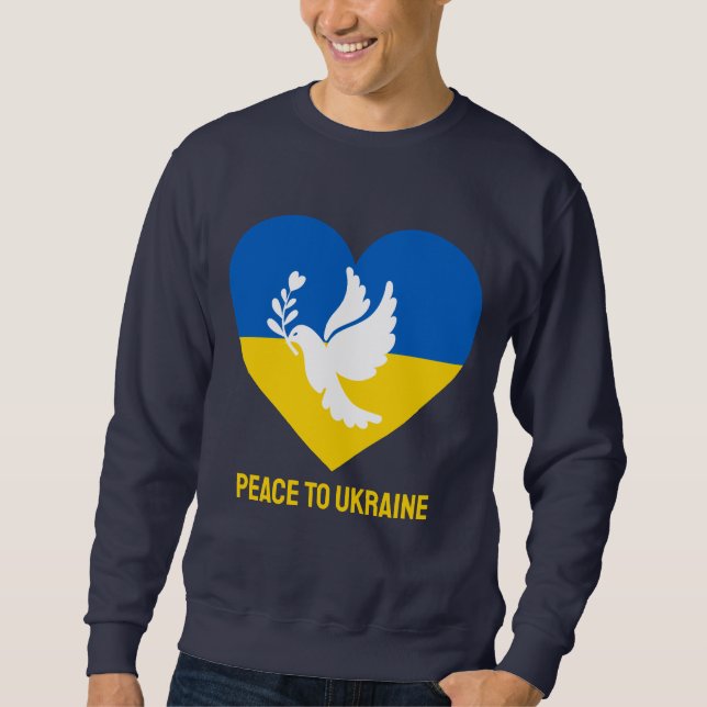 Sweatshirt Paix textuelle à l'Ukraine (Devant)