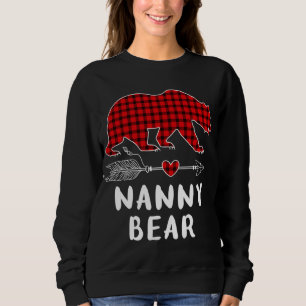 Sweatshirt Pajama de Noël Famille Flèche Nounou Ours Rouge Pl