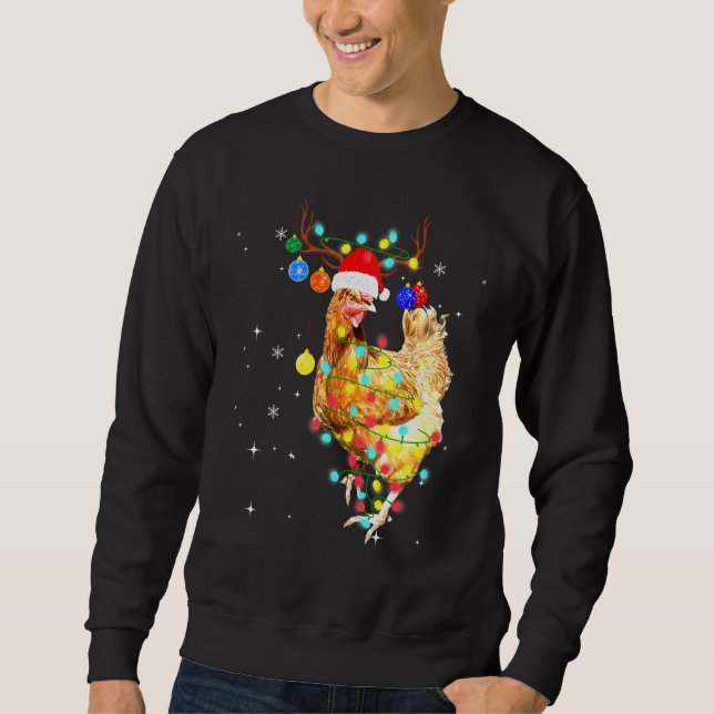 Sweatshirt Pajama feux de Noël de poulet (Devant)