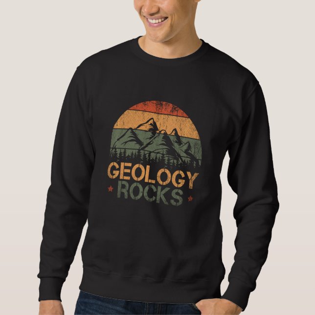 Sweatshirt Paléontologie de la science de roche rétro (Devant)