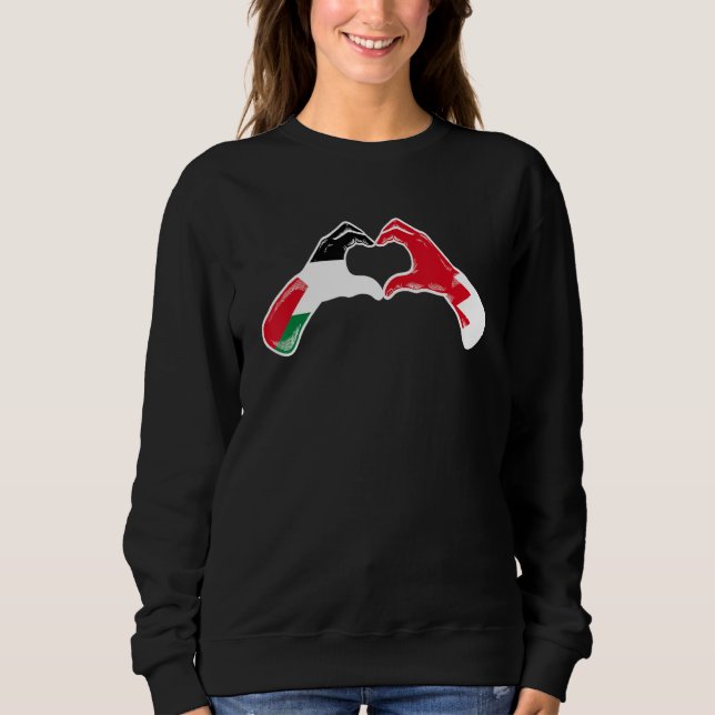 Sweatshirt Palestine Bahrain Flag  Palestinian Bahrainian Hea (Devant)