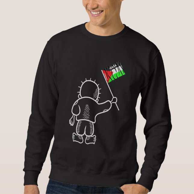 Sweatshirt Palestine Drapeau de Gaza avec Handala (Devant)
