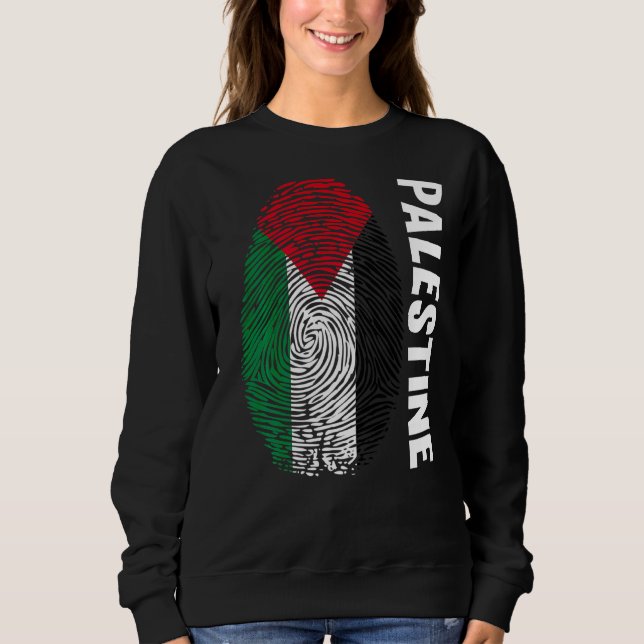 Sweatshirt Palestine Empreinte d'empreintes Dna Drapeau Pales (Devant)