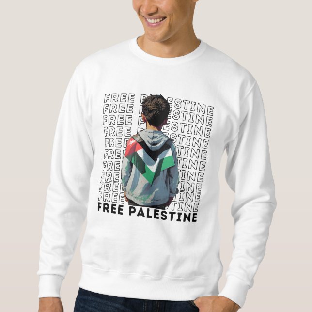 Sweatshirt PALESTINE LIBRE blanc (Devant)