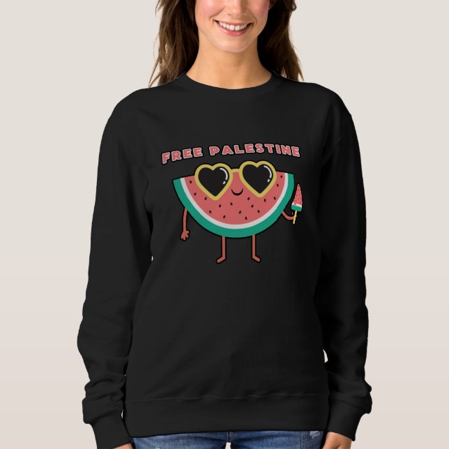 Sweatshirt palestine libre Watermelon Palestine mignon coloré (Devant)