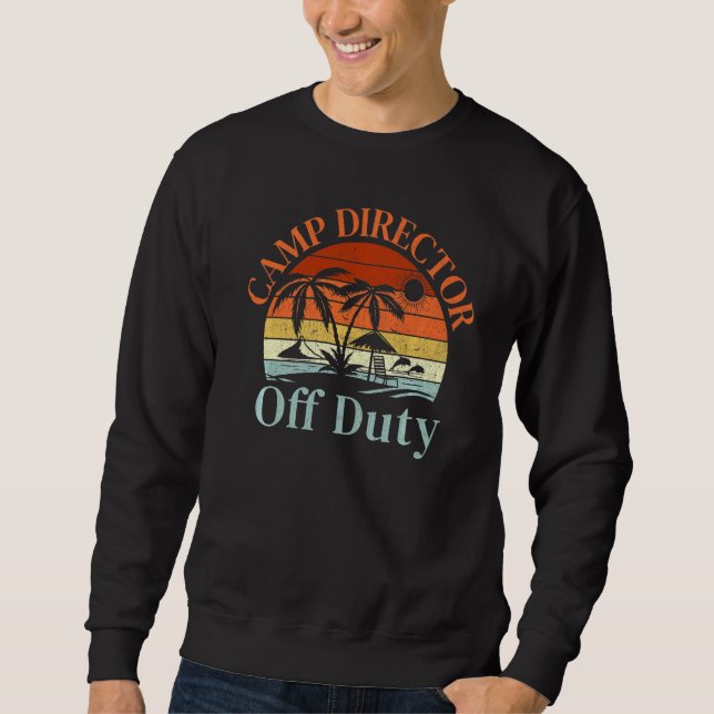 Sweatshirt Palm Tree Beach Sunset Retro Camp Directeur été (Devant)