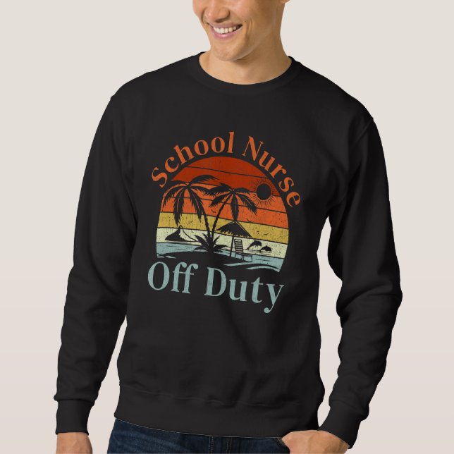 Sweatshirt Palm Tree Beach Sunset Rétro École Infirmière Été  (Devant)