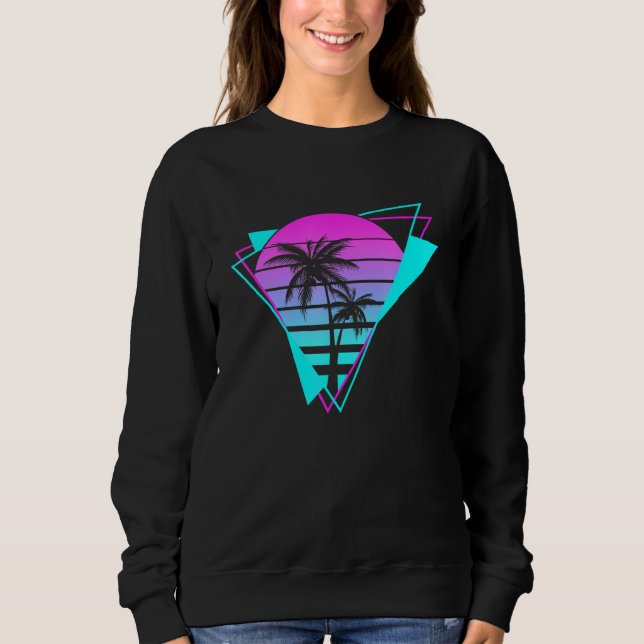 Sweatshirt Palme géométrique des années 80 de Vaporwave esthé (Devant)
