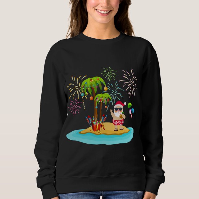 Sweatshirt Palmier de Noël décoré Tropical Xmas Coconu (Devant)